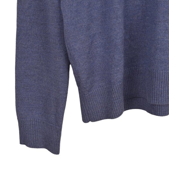 Banana Republic Extra Fine Merino Wool Blue V-Neck Size Large - Picture 3 of 8